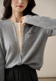 100% Cashmere Elegant Asymmetrical Long - Sleeve Cardigan - ShopKing.com