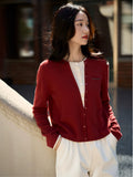 100% Cashmere Elegant Asymmetrical Long - Sleeve Cardigan - ShopKing.com