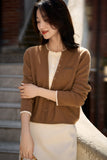 100% Cashmere Elegant Asymmetrical Long - Sleeve Cardigan - ShopKing.com