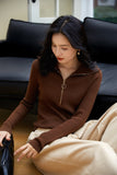 Elegant Double - Layer Collared Wool Knit Pullover - ShopKing.com