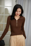 Elegant Double - Layer Collared Wool Knit Pullover - ShopKing.com