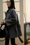 Maillard Camel Wool - Silk Blend Double - Faced Women Coat - ShopKing.com