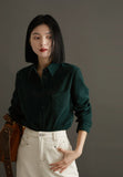 Maillard Caramel Brown Women's Corduroy Shirt Top - ShopKing.com