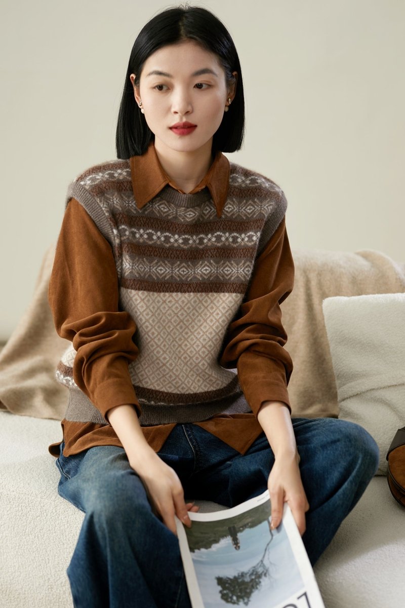 Maillard Caramel Brown Women's Corduroy Shirt Top - ShopKing.com