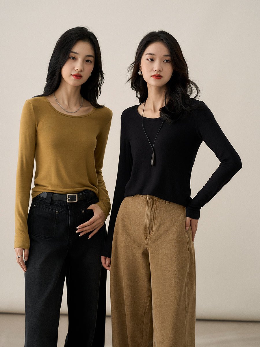 Meiya Bi Heating Fiber Slim U - Neck Top Women - ShopKing.com