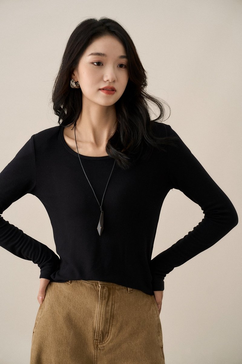 Meiya Bi Heating Fiber Slim U - Neck Top Women - ShopKing.com