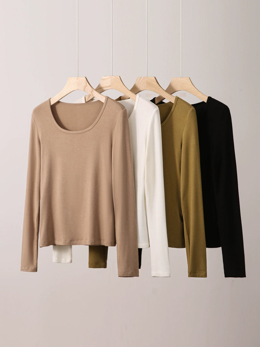 Meiya Bi Heating Fiber Slim U - Neck Top Women - ShopKing.com