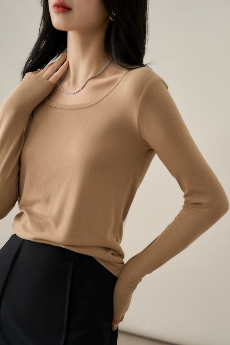 Meiya Bi Heating Fiber Slim U - Neck Top Women - ShopKing.com