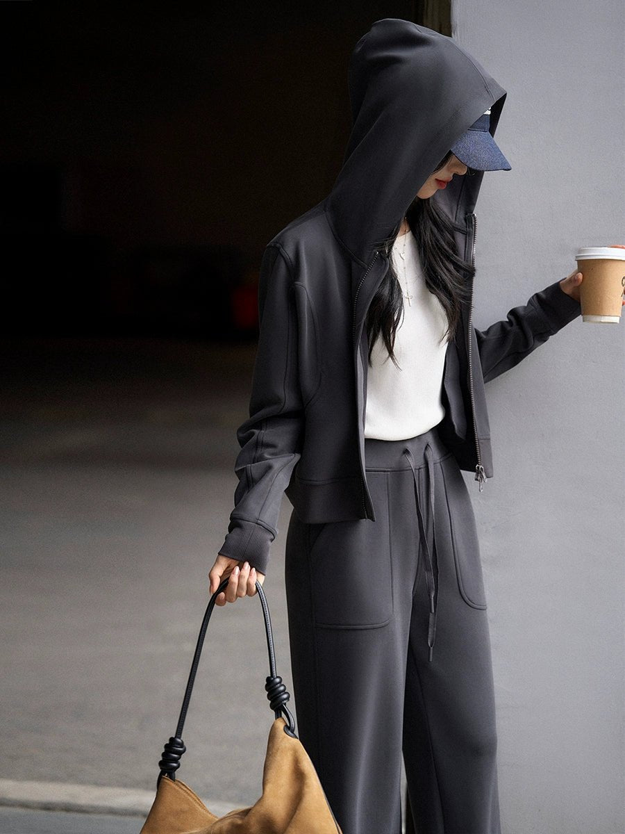 Modacrylic Athleisure Set | Comfort Hoodie & Wide - Leg Pants - ShopKing.com