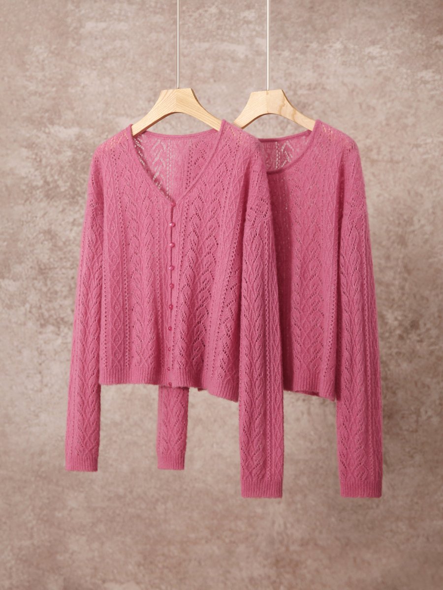 Silk Cashmere Xhange Sweatshirt | Loose Knit Cardigan/Pullover - ShopKing.com