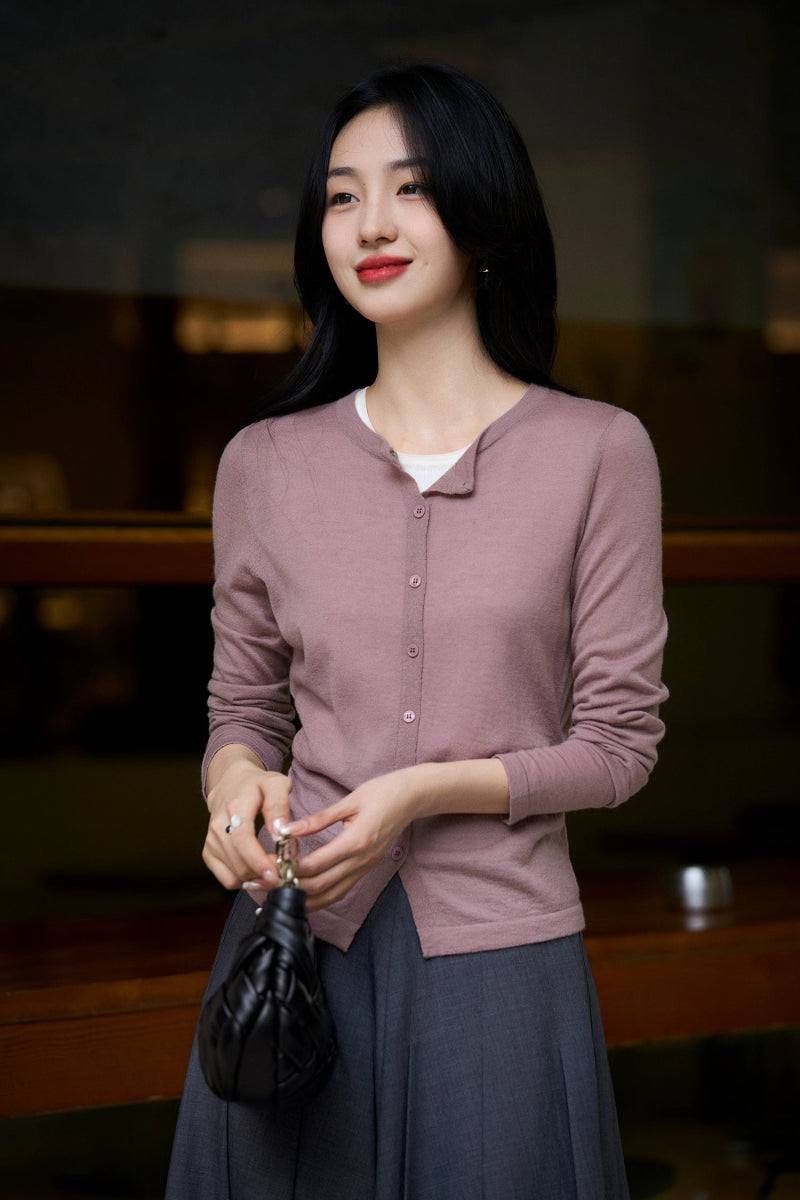 [Small Man Waist] Wool Pleated Knit Women's Sweater - ShopKing.com