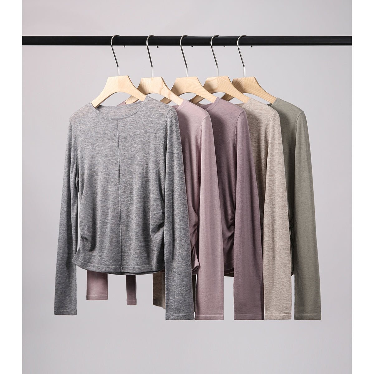 [Small Man Waist] Wool Pleated Knit Women's Sweater - ShopKing.com