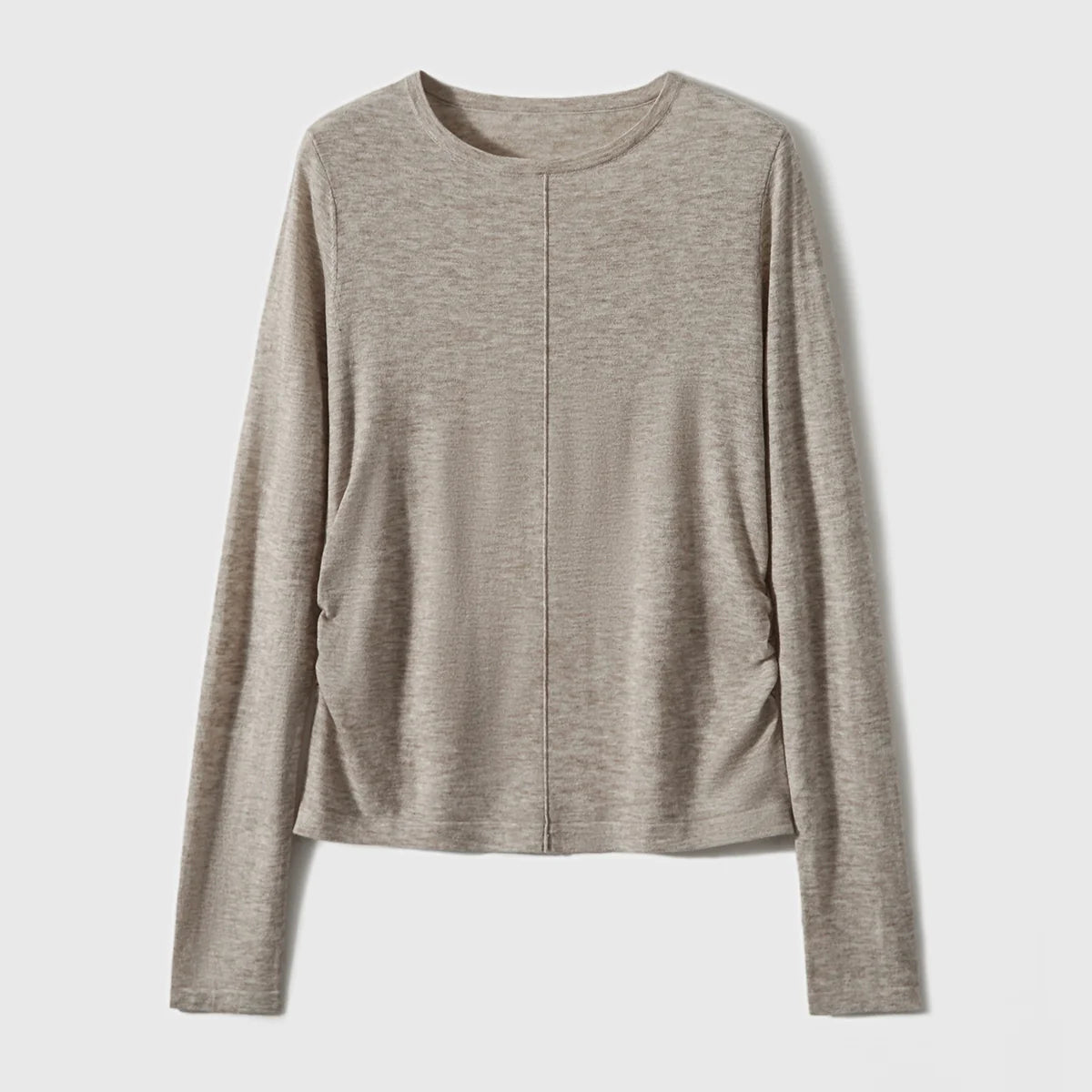 [Small Man Waist] Wool Pleated Knit Women's Sweater - ShopKing.com