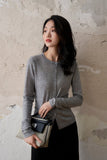 [Small Man Waist] Wool Pleated Knit Women's Sweater - ShopKing.com