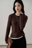 Ultra Soft Stretch Lyocell - Wool Xhange Sweater Knit Top - ShopKing.com