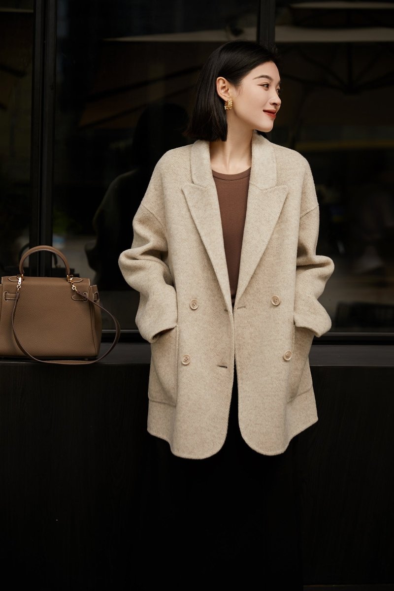 Wool - Camel Hair Double - Faced Women Coat Jacket - ShopKing.com