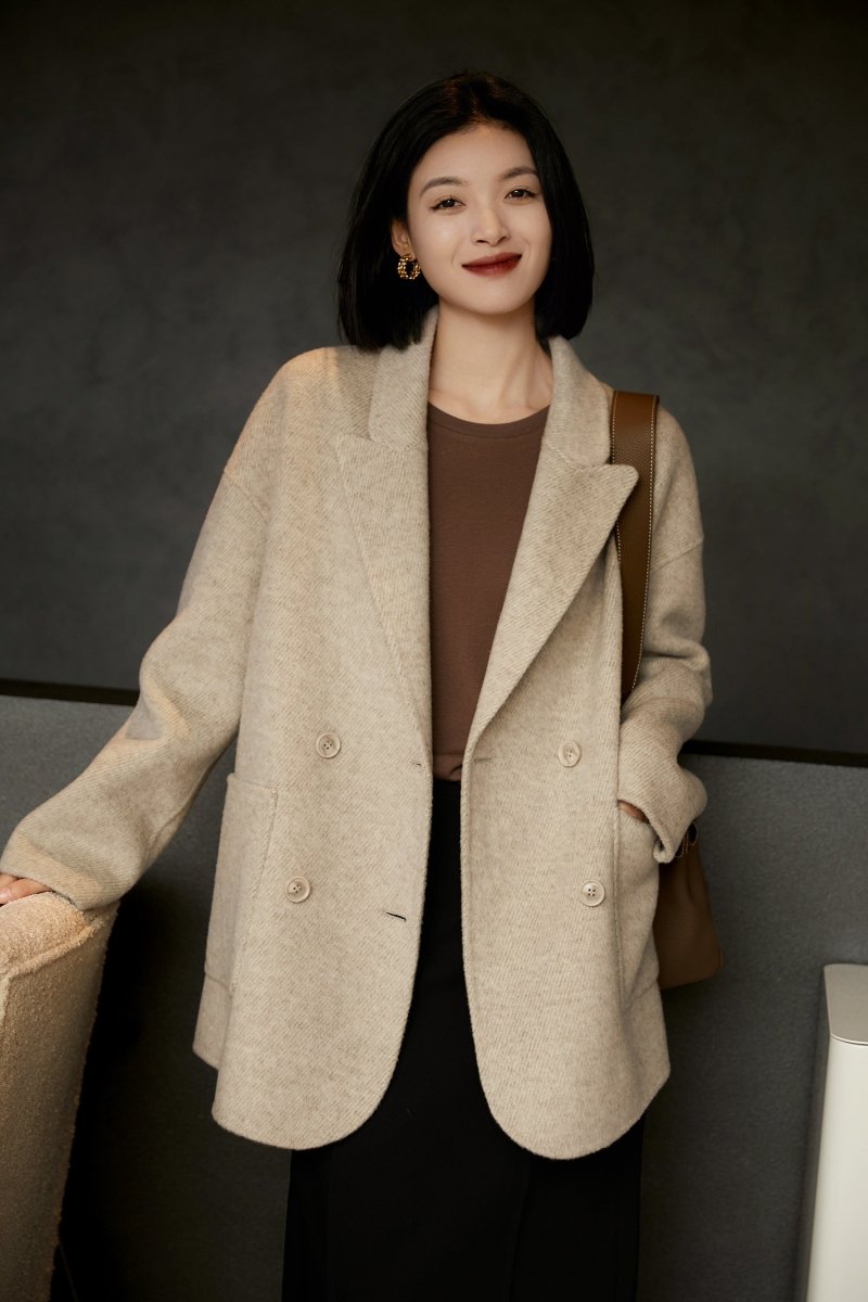 Wool - Camel Hair Double - Faced Women Coat Jacket - ShopKing.com