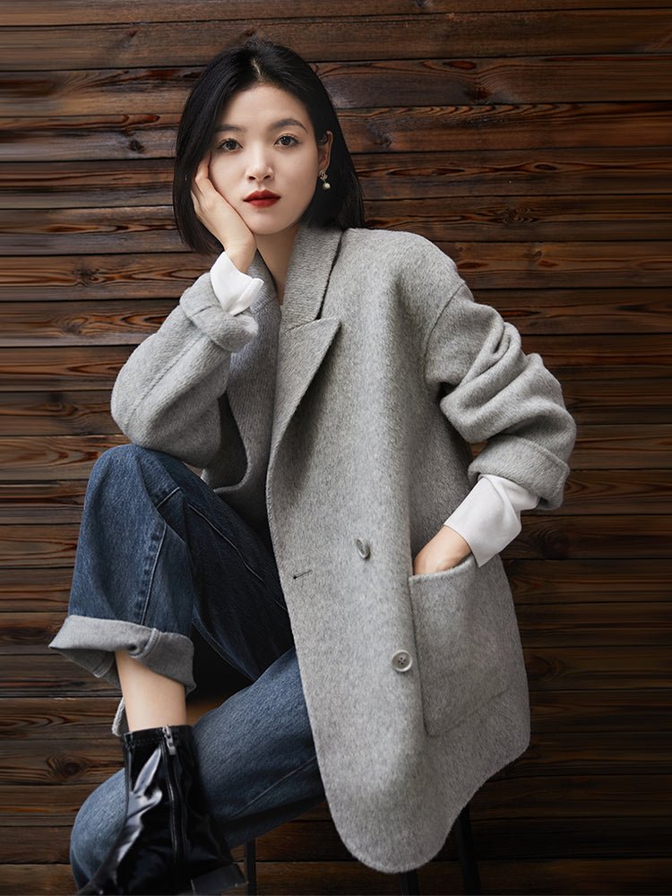 Wool - Camel Hair Double - Faced Women Coat Jacket - ShopKing.com