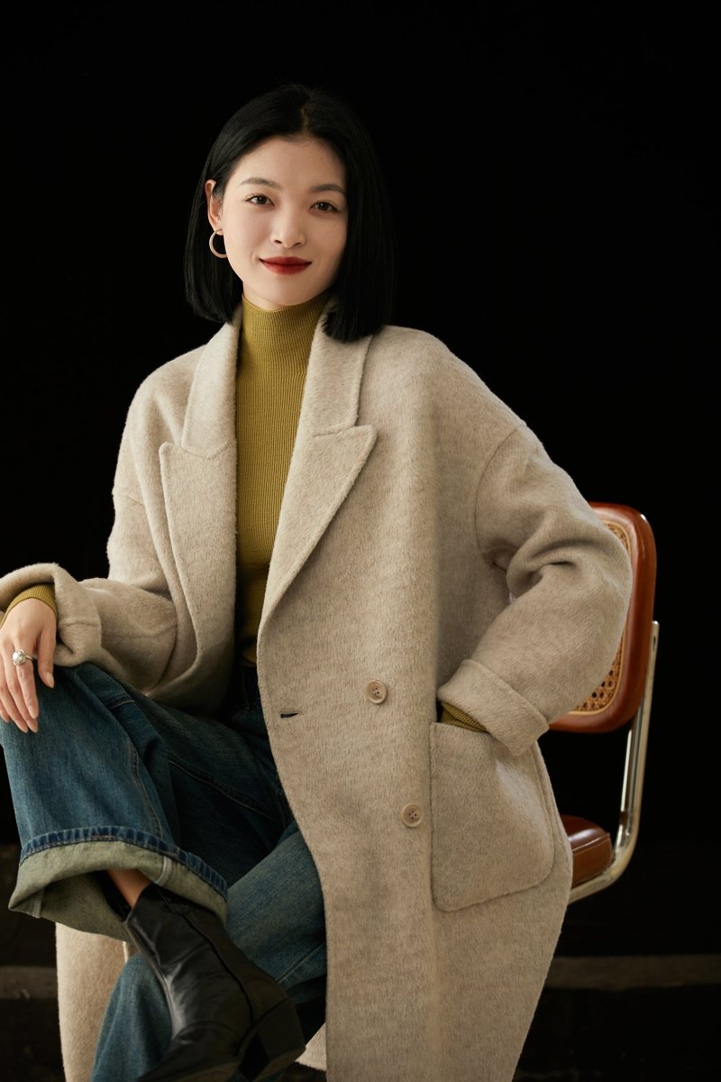 Wool - Camel Hair Double - Faced Women Coat Jacket - ShopKing.com