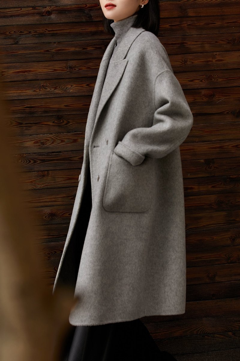 Wool - Camel Hair Double - Faced Women Coat Jacket - ShopKing.com