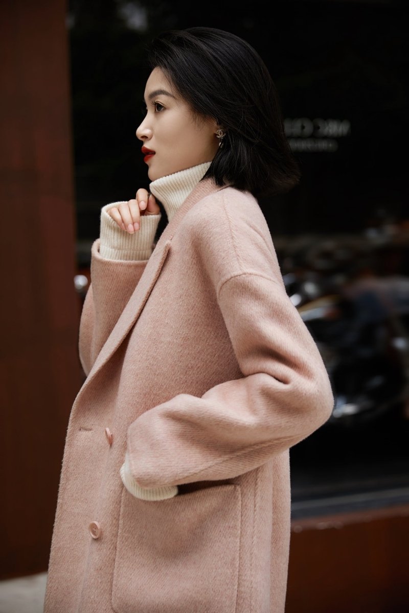 Wool - Camel Hair Double - Faced Women Coat Jacket - ShopKing.com