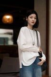 Wool - Cotton T-Shirt | Niche Long Sleeve Women's Top - ShopKing.com