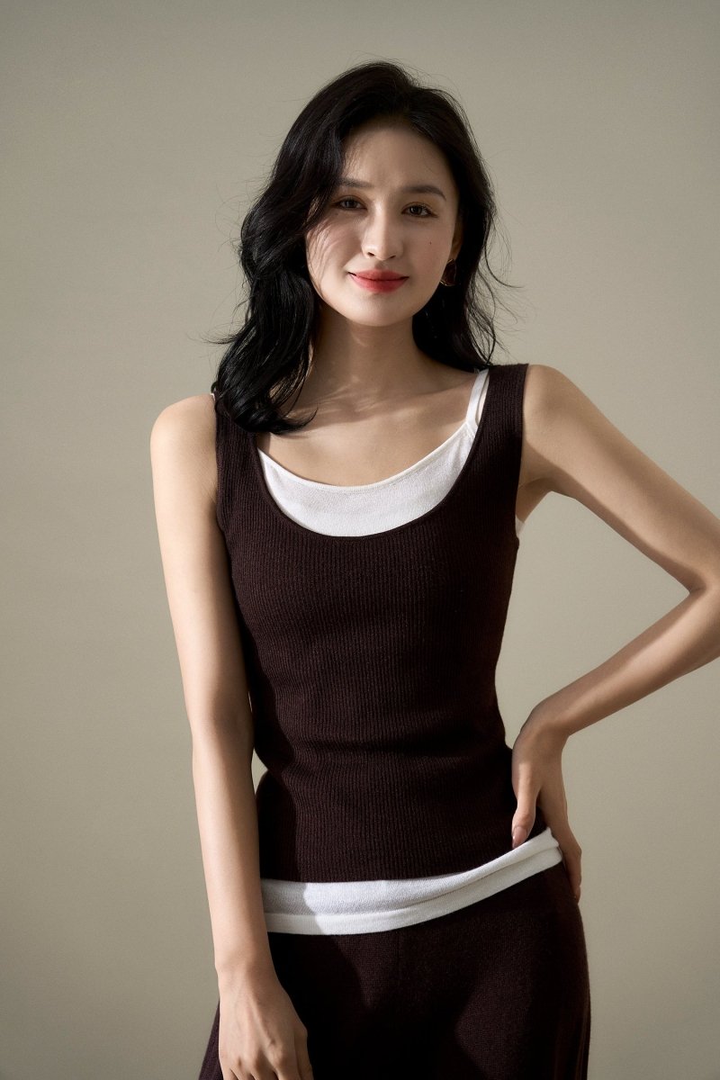 Wool - Silk Knitwear Set | Vest, Cardigan & Pants - ShopKing.com