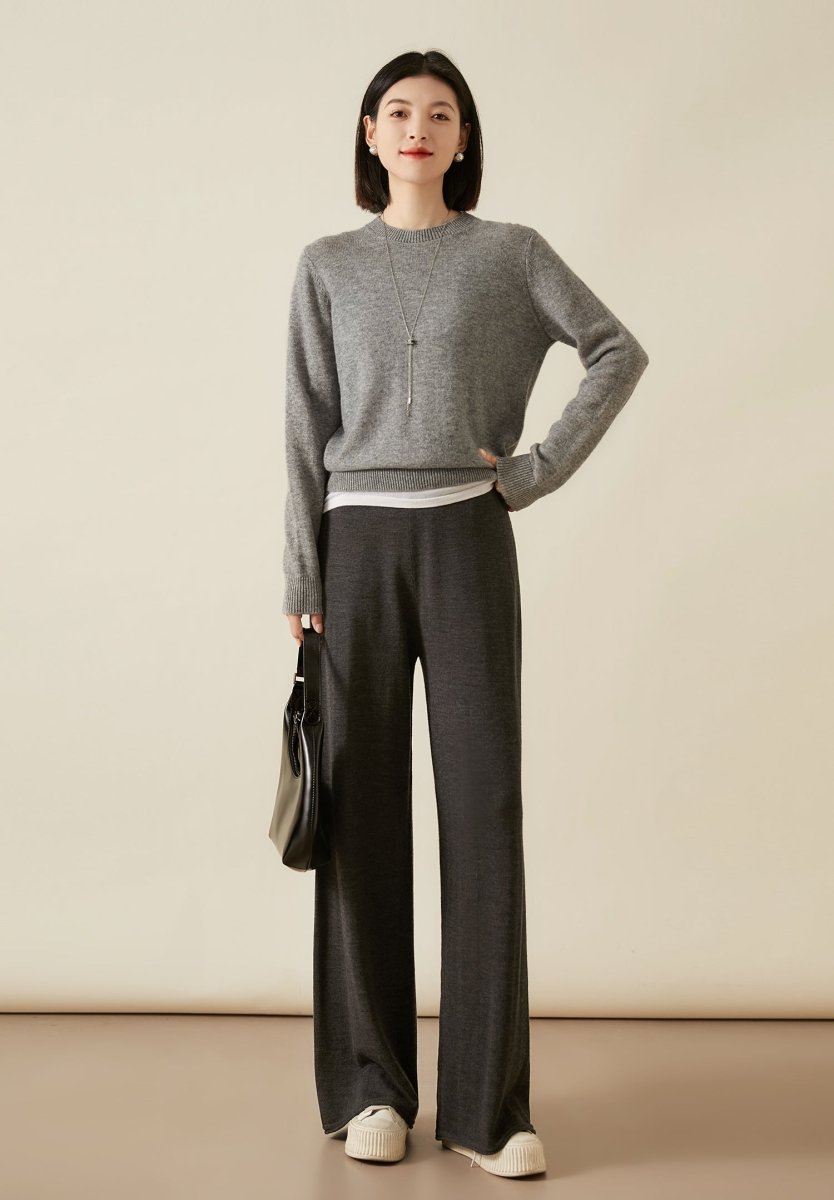 Wool - Silk Knitwear Set | Vest, Cardigan & Pants - ShopKing.com