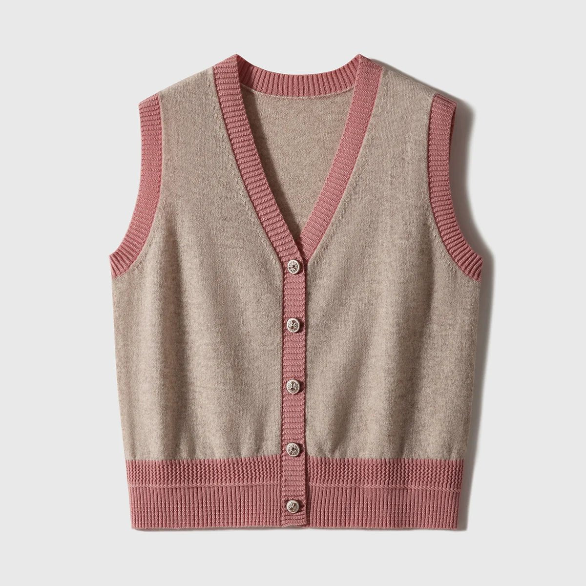 Xhange Cashmere - Wool Knitwear Set | Vest & Cardigan - ShopKing.com