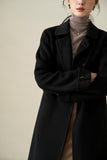 Xhange Elegant Wool & Cashmere Coat Jacket Women - ShopKing.com