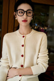 Xhange Italian Crafted Organic Wool and Cashmere Cardigan - ShopKing.com