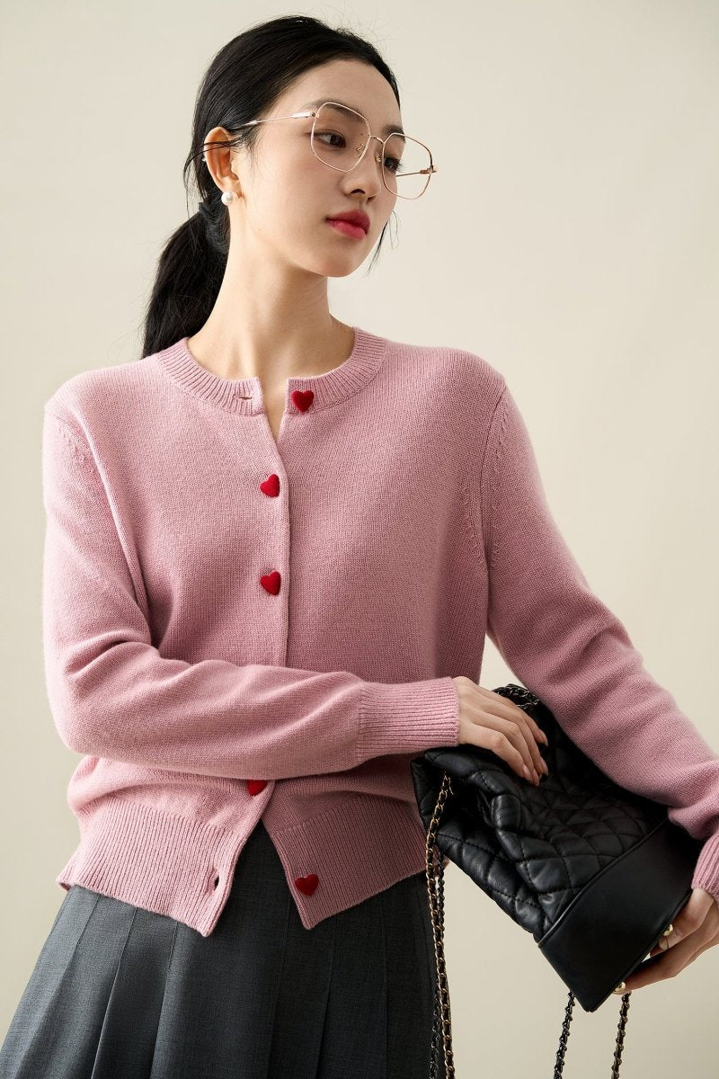 Xhange Italian Crafted Organic Wool and Cashmere Cardigan - ShopKing.com