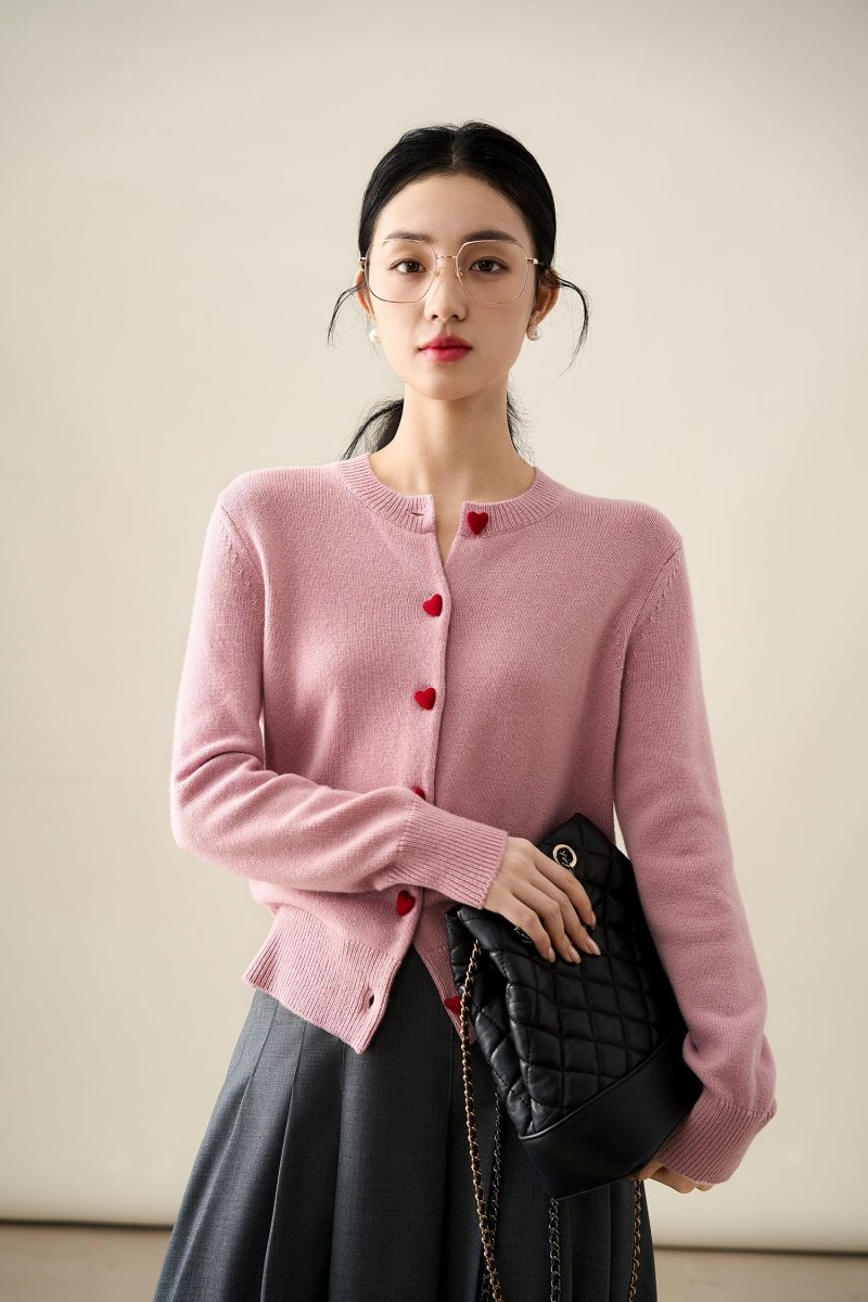 Xhange Italian Crafted Organic Wool and Cashmere Cardigan - ShopKing.com