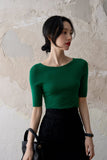 Xhange Lightweight Seamless Round Neck Wool Sweater - ShopKing.com