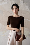 Xhange Lightweight Seamless Round Neck Wool Sweater - ShopKing.com