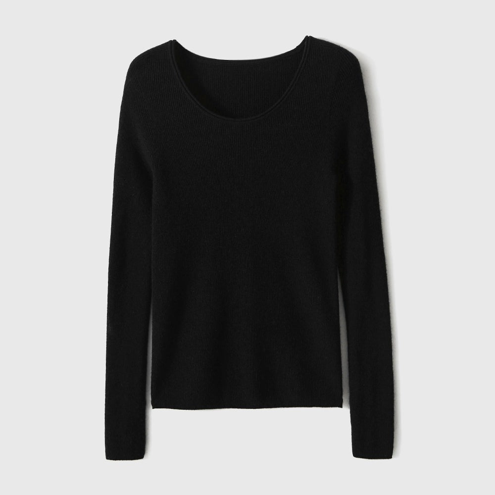 Xhange Multi - Color Versatile Seamless Wool and Cashmere Knit Top - ShopKing.com