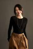 Xhange Multi - Color Versatile Seamless Wool and Cashmere Knit Top - ShopKing.com