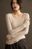 Xhange Multi - Color Versatile Seamless Wool and Cashmere Knit Top - ShopKing.com