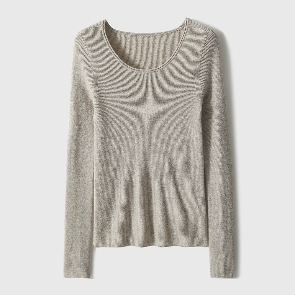 Xhange Multi - Color Versatile Seamless Wool and Cashmere Knit Top - ShopKing.com