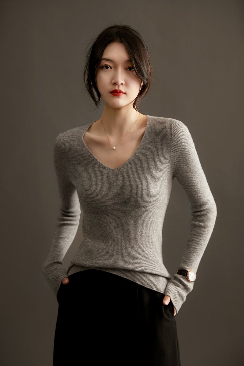 Xhange Multi - Color Versatile Seamless Wool and Cashmere Knit Top - ShopKing.com