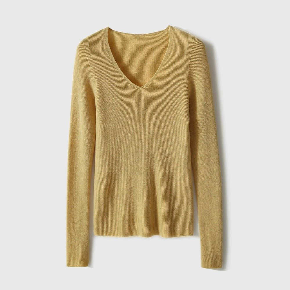 Xhange Multi - Color Versatile Seamless Wool and Cashmere Knit Top - ShopKing.com