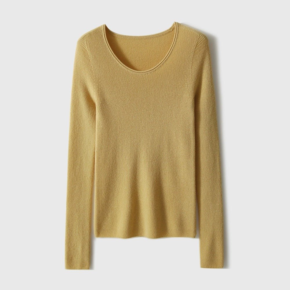 Xhange Multi - Color Versatile Seamless Wool and Cashmere Knit Top - ShopKing.com