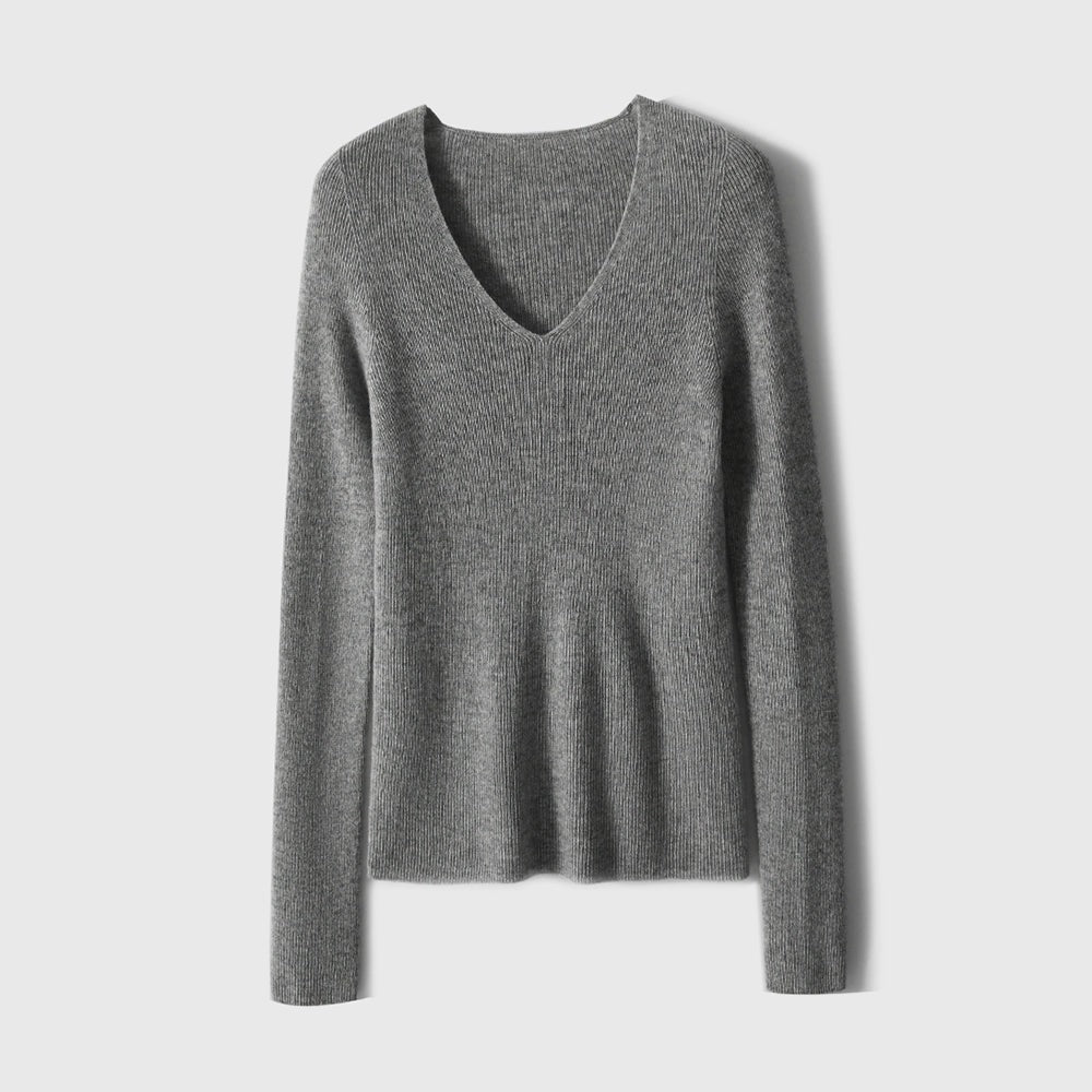 Xhange Multi - Color Versatile Seamless Wool and Cashmere Knit Top - ShopKing.com